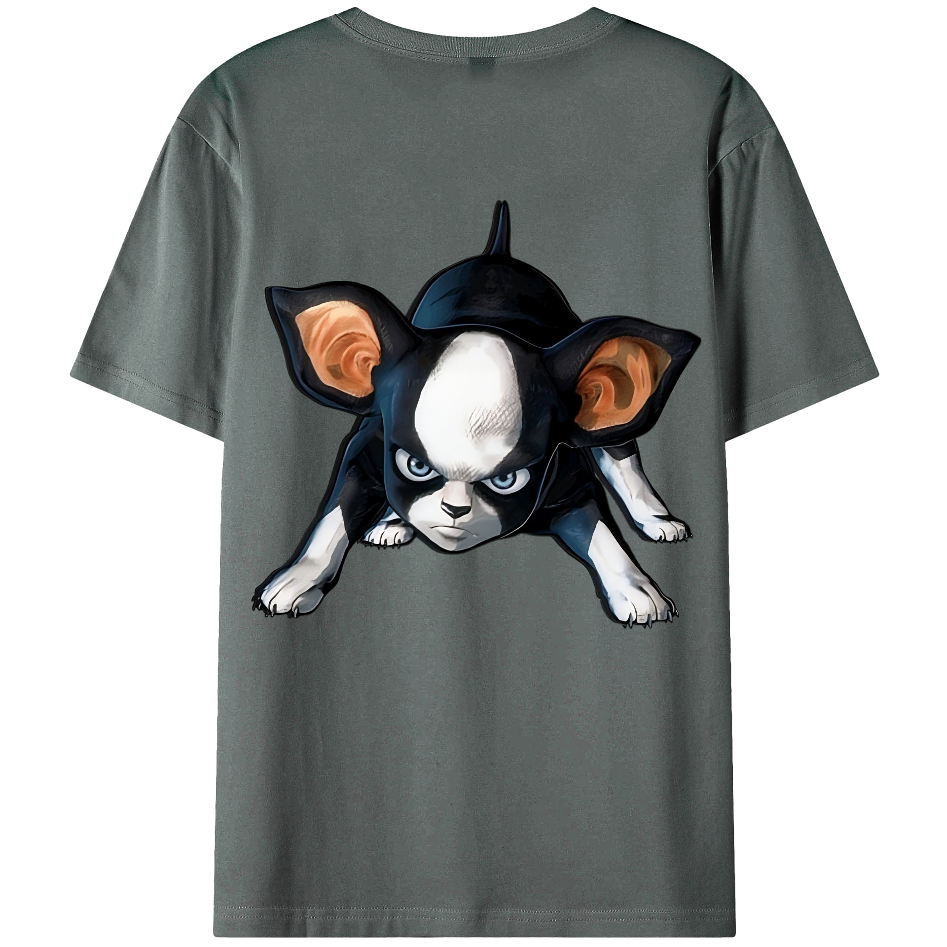 （画像用） ジョジョの奇妙な冒険 イギー JoJo's Bizarre Adventure Iggy 綿100％ メンズ半袖Tシャツ（バックプリント） 通気性